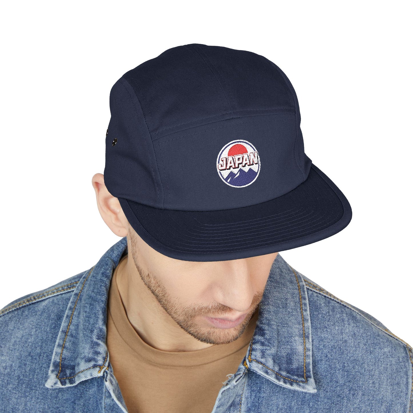 Embroided 5 Panel Cap, Japan Design Hat