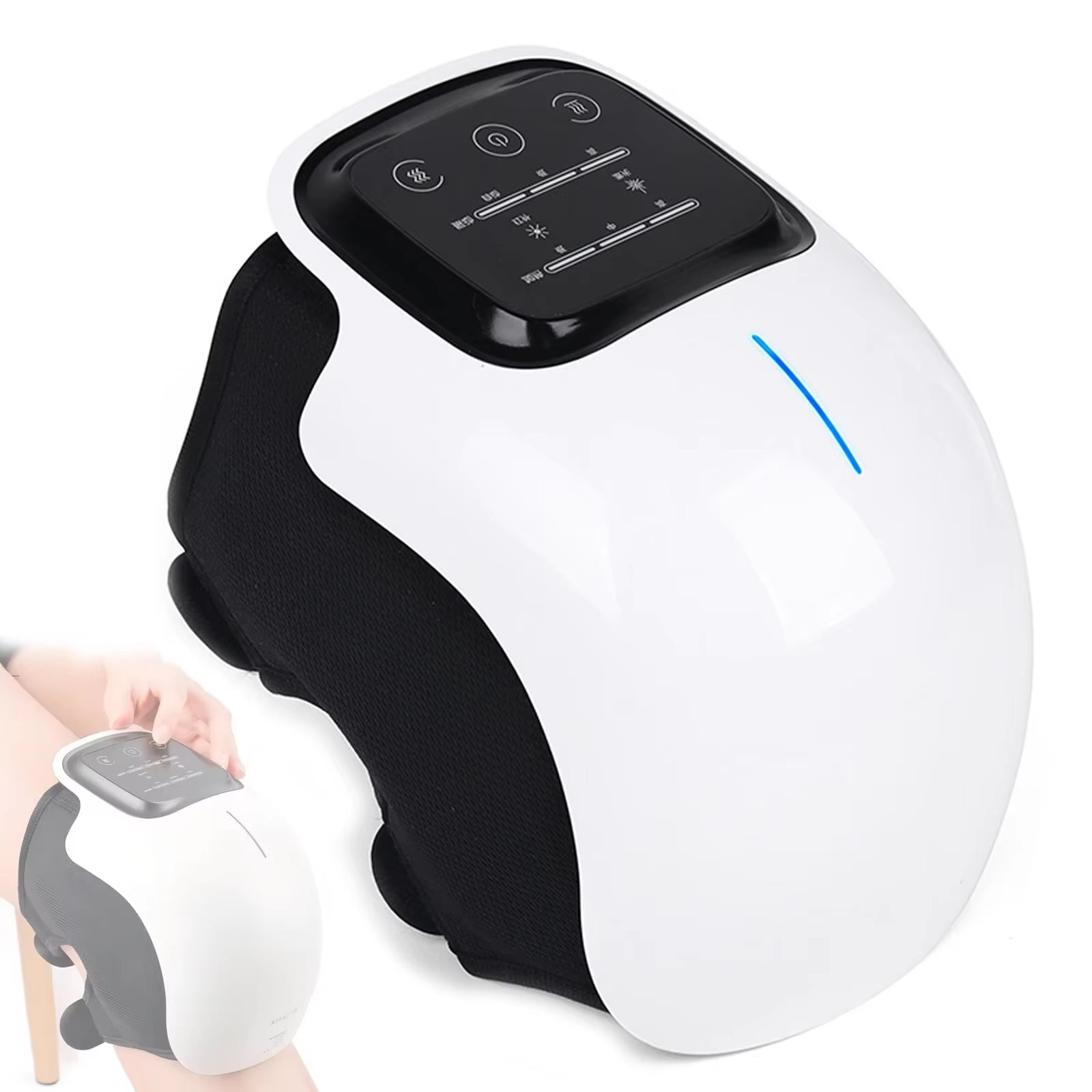 Cordless Knee Massager with LED Screen Infrared Heat and Vibration Knee Pain Relief for Swelling Stiff Joints Stretched Ligament